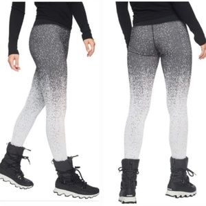 Athleta Flurry Base Layer Legging - Size Small - Black, Grey White Ombre Fade